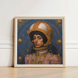 Framed Portrait Figure Ornate Golden Armor Pink Gold Gay Muslim Astronaut, Aesthetic, Gayest