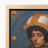 Framed Canvas Print Portrait Young Man Ornate Golden Gay Muslim Astronaut, Aesthetic, Gayest