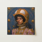 Square Canvas Print Portrait Figure Ornate Golden Armor Gay Muslim Astronaut, Aesthetic, Gayest