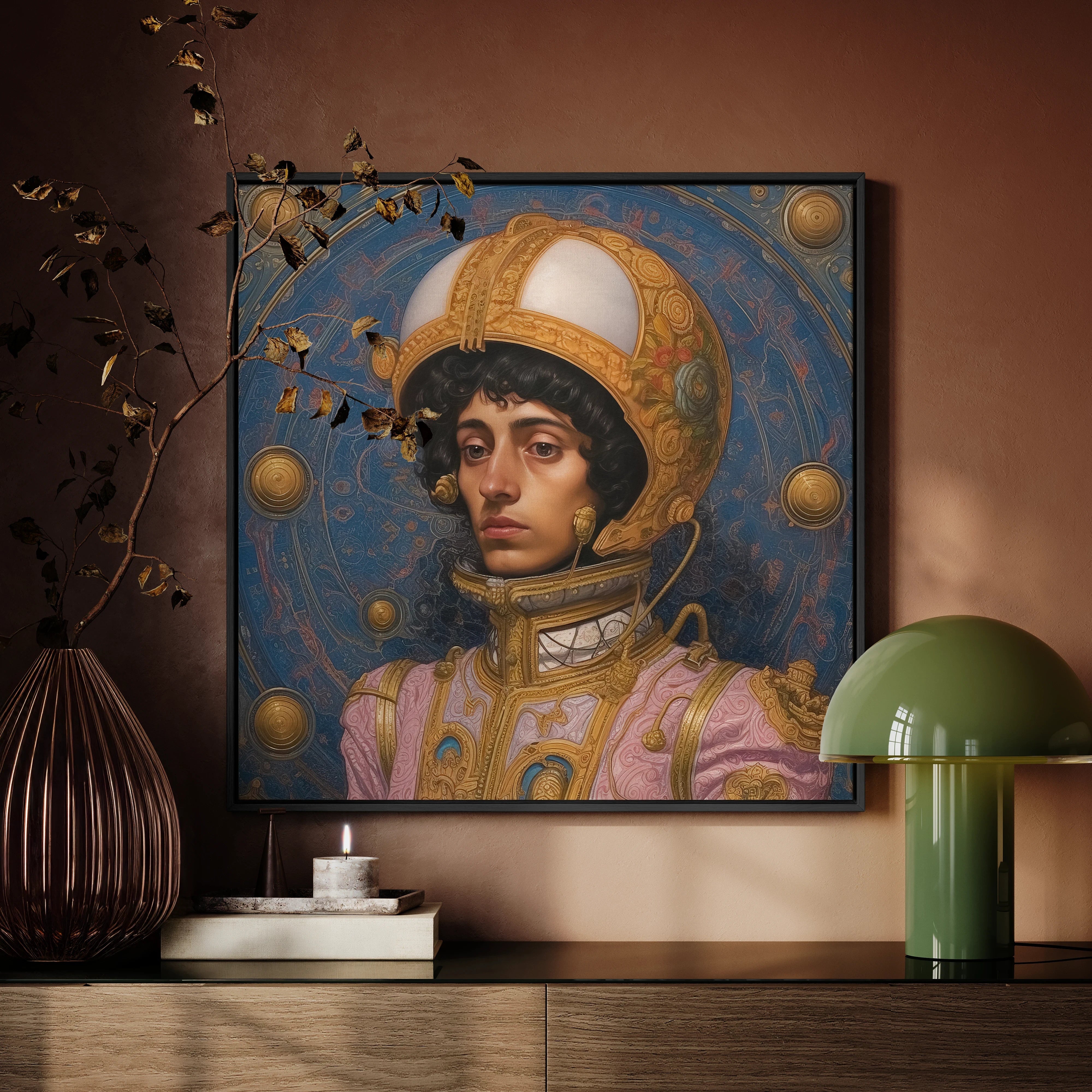 Samir - Gay Muslim Astronaut Framed Canvas Posters Prints & Visual Artwork