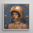 Samir - Gay Muslim Astronaut Framed Canvas, Framed Portrait Regal Astronaut