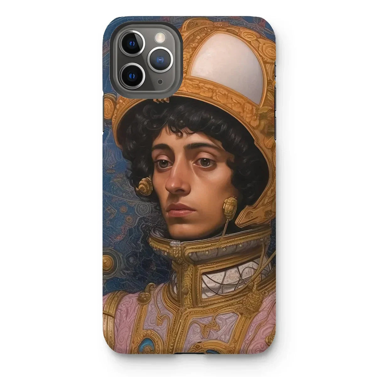 Samir - Muslim Gay Astronaut Iphone Case, 11 Pro Max / Matte, Phone Case Renaissance-style Portrait Person Ornate Golden Headwear