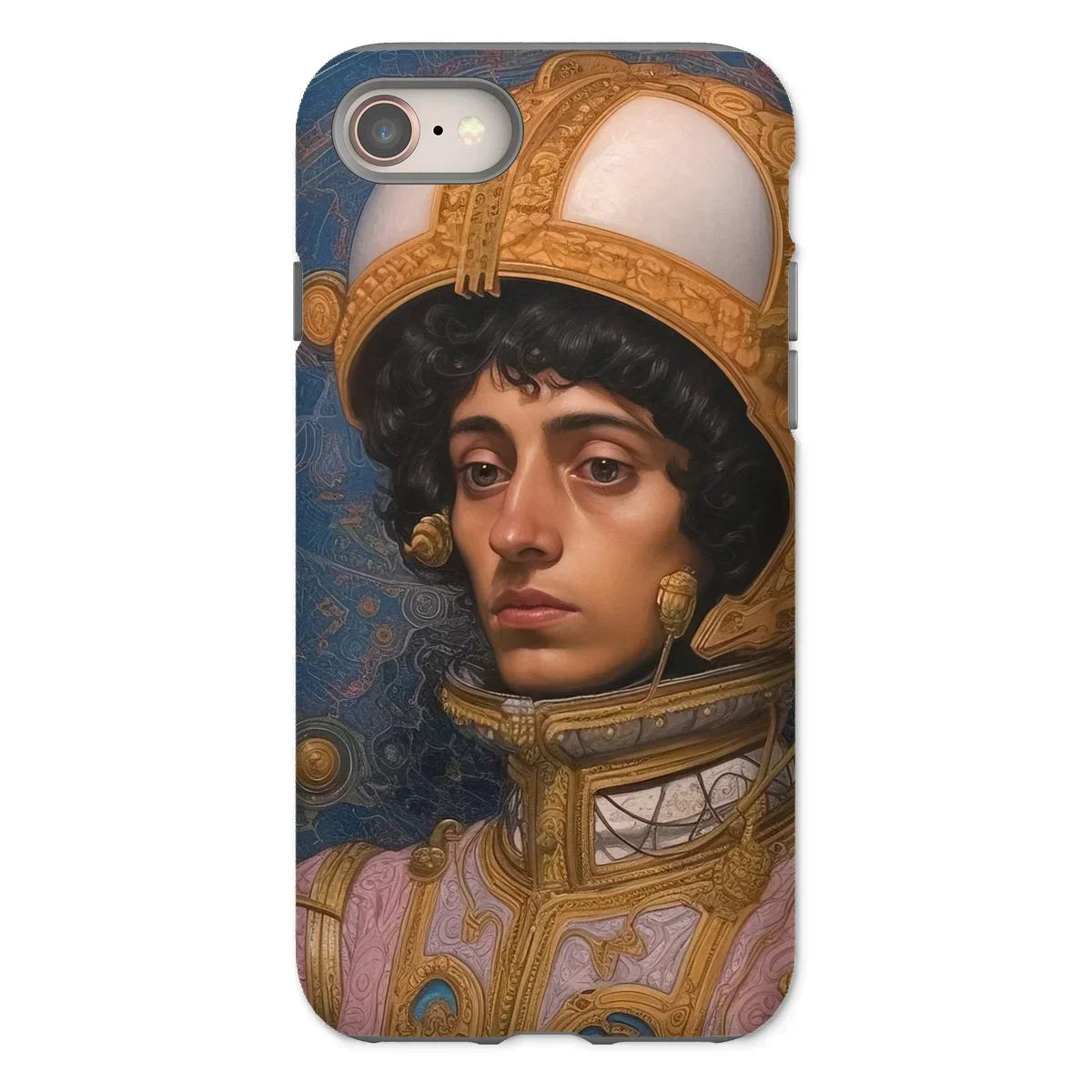 Samir - Muslim Gay Astronaut Iphone Case, 8 / Matte, Phone Case Renaissance-style Portrait Person Ornate Golden Armor