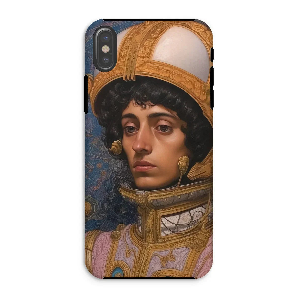 Samir - Muslim Gay Astronaut Iphone Case, Xs / Matte, Phone Case Renaissance-style Portrait Person Ornate Golden Helmet