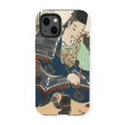 Samurai - Kamisaka Sekka Momoyogusa Iphone Case, 13 Mini / Matte, Phone Case Traditional Japanese Ukiyo-e Artwork Figure Blue
