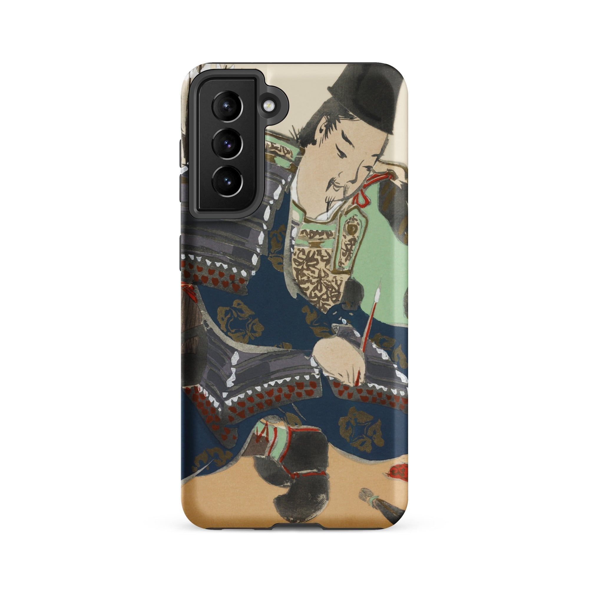 Samurai Kamisaka Sekka Momoyogusa Samsung Case, Galaxy S21 Fe / Matte, Smartphone Case Traditional Japanese Style Illustration Person