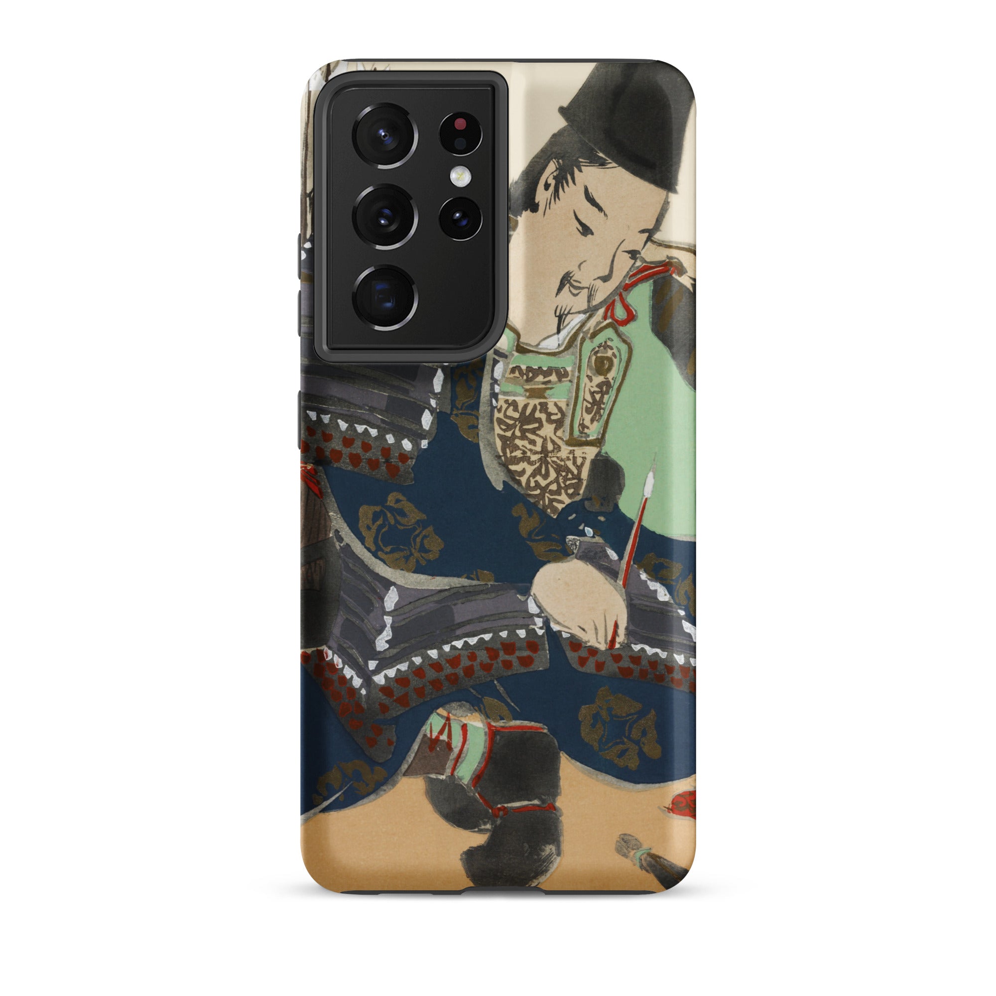 Samurai Kamisaka Sekka Momoyogusa Samsung Case, Galaxy S21 Ultra / Matte, Smartphone Case Traditional East Asian Style Painting Person