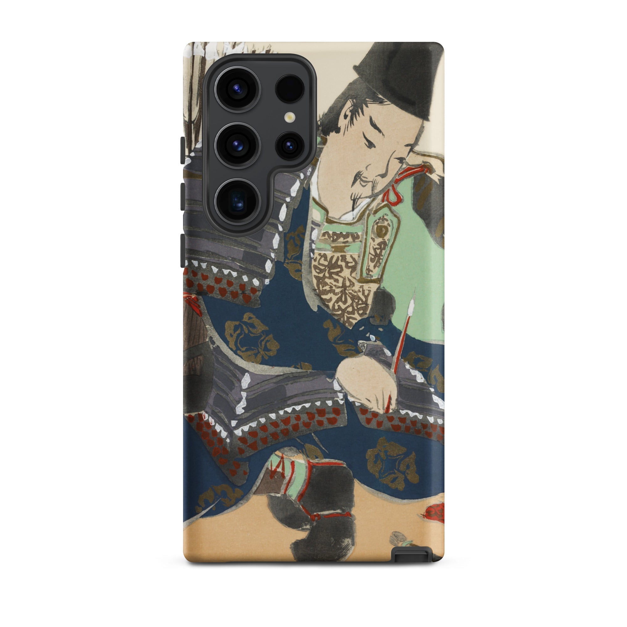 Samurai Kamisaka Sekka Momoyogusa Samsung Case, Galaxy S23 Ultra / Matte, Smartphone Case Traditional Japanese Painting Man Ceremonial