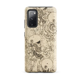 Samurai - Katsushika Hokusai Phone Case Samsung Galaxy S20 Fe / Matte Beige Phone Case Black Ink Illustration Stylized Helmeted Katsushika