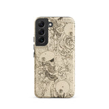 Samurai - Katsushika Hokusai Phone Case Samsung Galaxy S22 / Matte Beige Phone Case Intricate Black Line Art Traditional Katsushika Hokusai