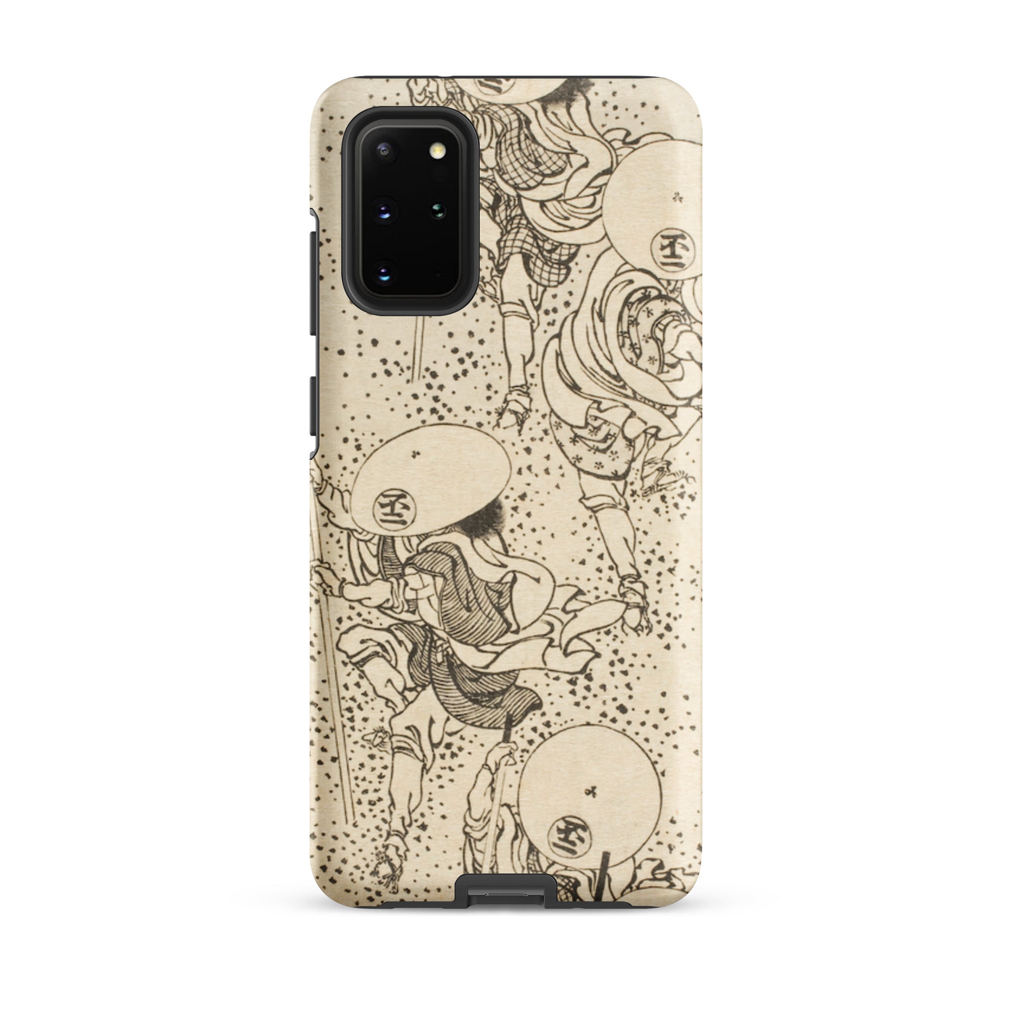 Samurai Katsushika Hokusai Samsung Case, Galaxy S20 Plus / Matte, Smartphone Case Intricate Black White Figures Traditional Attire