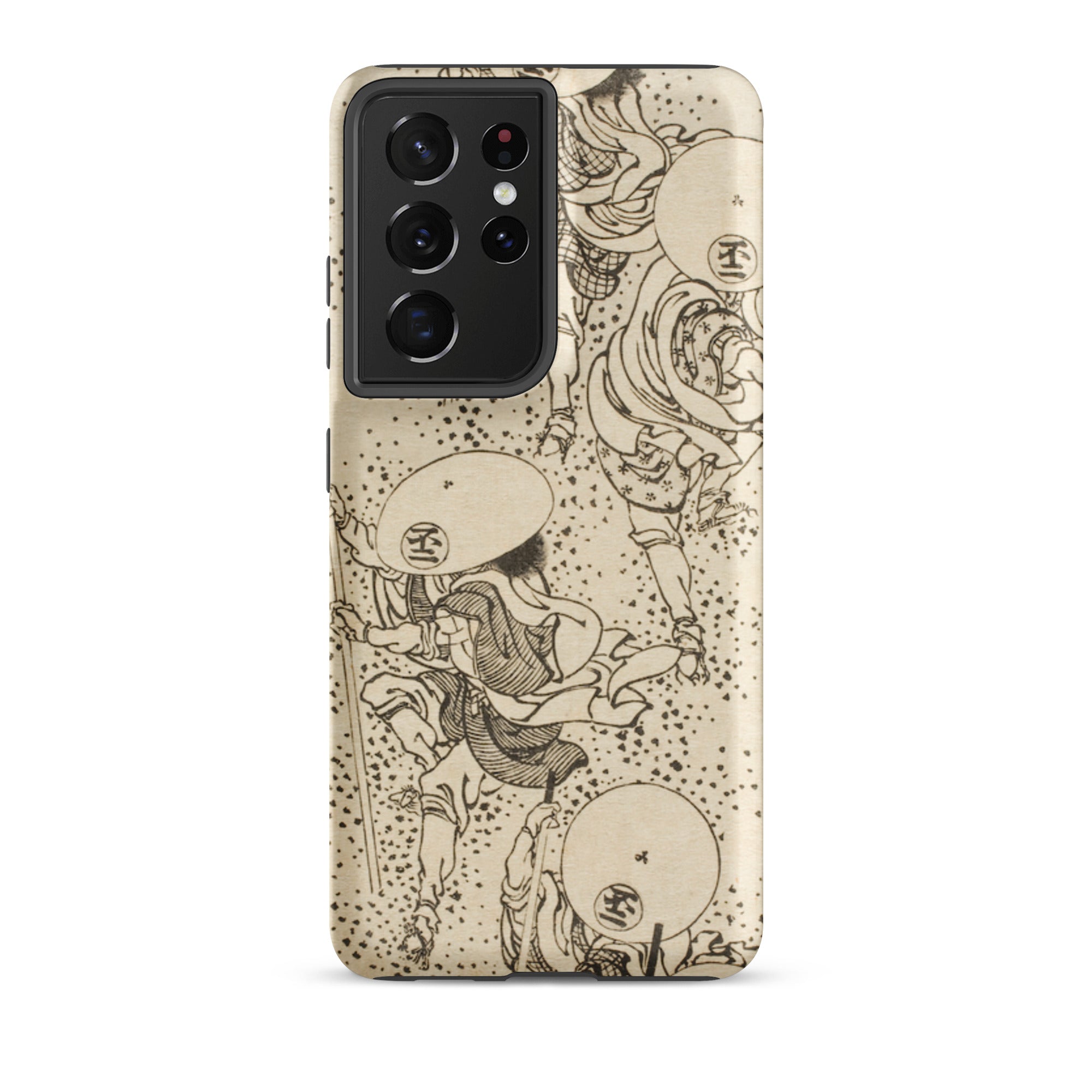 Samurai Katsushika Hokusai Samsung Case, Galaxy S21 Ultra / Matte, Phone Case Intricate Black White Illustration Figures Traditional