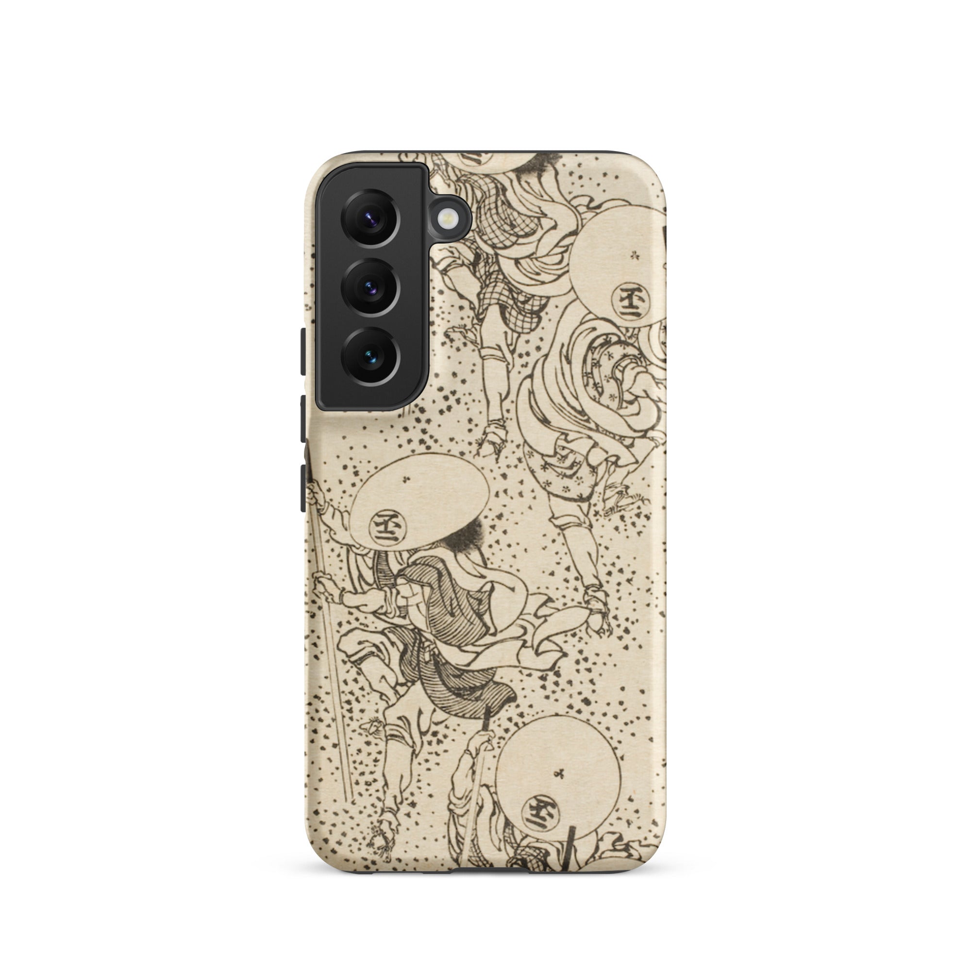 Samurai Katsushika Hokusai Samsung Case, Galaxy S22 / Matte, Phone Case Black White Print Japanese Style Figures
