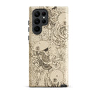 Samurai Katsushika Hokusai Samsung Case, Galaxy S22 Ultra / Matte, Phone Case Vintage Style Black and White Illustration Figures