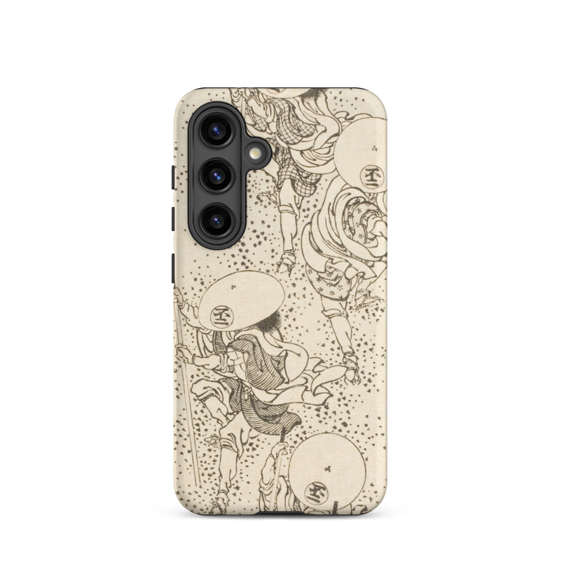 Samurai Katsushika Hokusai Samsung Case, Galaxy S24 / Matte, Phone Case Detailed Monochrome Illustration Figures Traditional Attire