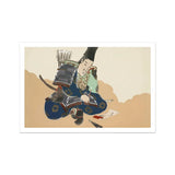 Samurai Scribe - Kamisaka Sekka Art Print, 36x24’’ / 92x61cm / Unframed, Japanese Warrior
