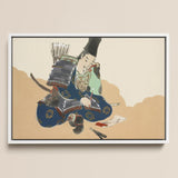 Samurai Scribe - Kamisaka Sekka Art Print / Canvas, 18x12’’ / 46x31cm / White Frame, Posters Prints & Visual Artwork, Toby Leon