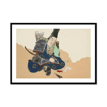 Samurai Scribe - Kamisaka Sekka Art Print, Framed Japanese Painting