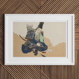 Samurai Scribe - Kamisaka Sekka Art Print, Framed Japanese Warrior Art