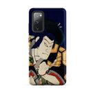 Samurai Toyohara Kunichika Actor Portrait Samsung Case, Galaxy S20 Fe / Matte, Dark Blue Phone Case Traditional Japanese Ukiyo e Style