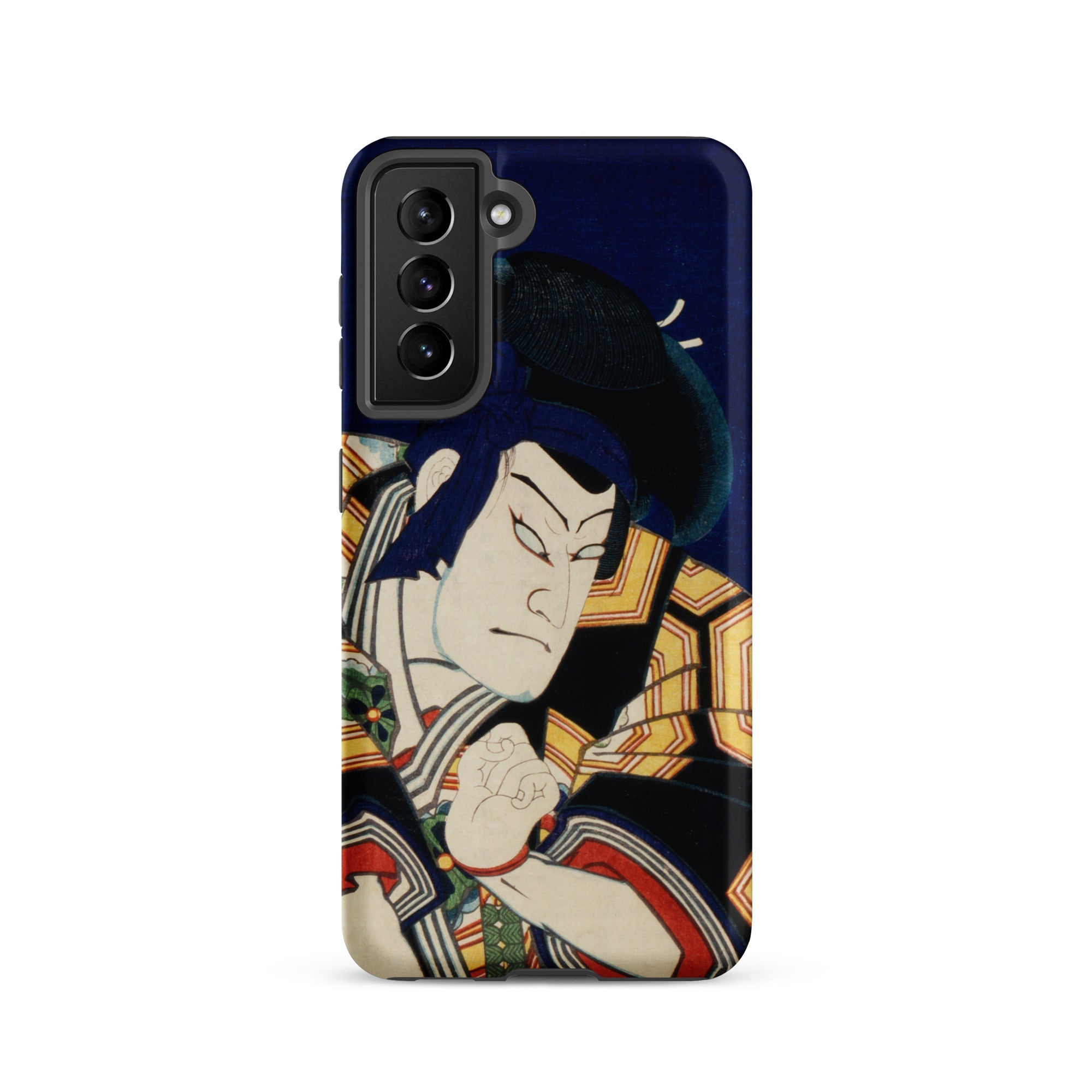 Samurai Toyohara Kunichika Actor Portrait Samsung Case, Galaxy S21 / Matte, Smartphone Case Japanese Ukiyo e Style Print Kabuki Actor