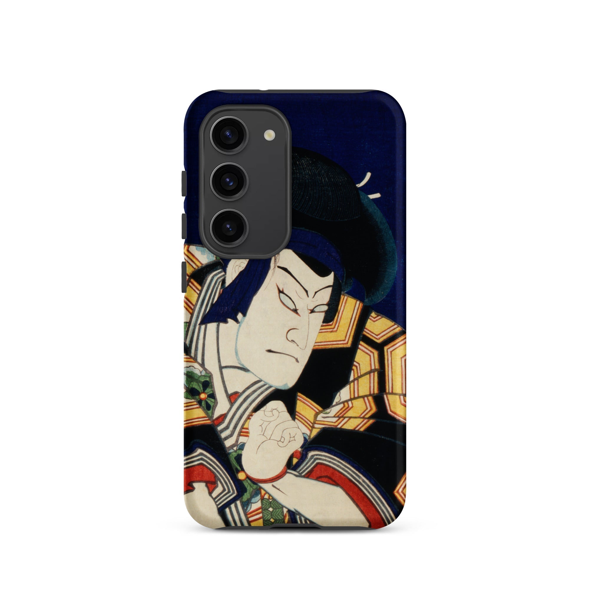 Samurai Toyohara Kunichika Actor Portrait Samsung Case, Galaxy S23 / Matte, Smartphone Case Japanese Ukiyo e Style Illustration Kabuki Actor