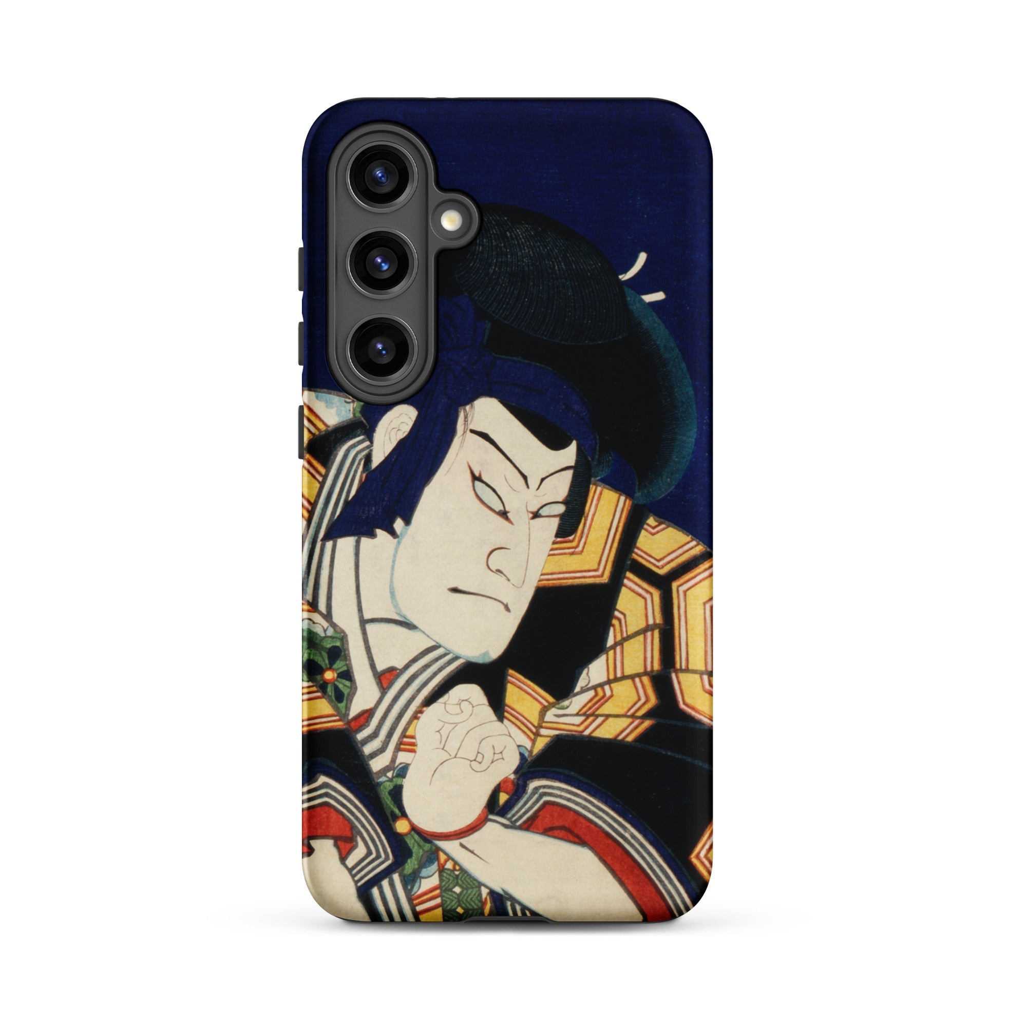 Samurai Toyohara Kunichika Actor Portrait Samsung Case, Galaxy S24 Plus / Matte, Smartphone Case Japanese Ukiyo e Style Print Kabuki Actor