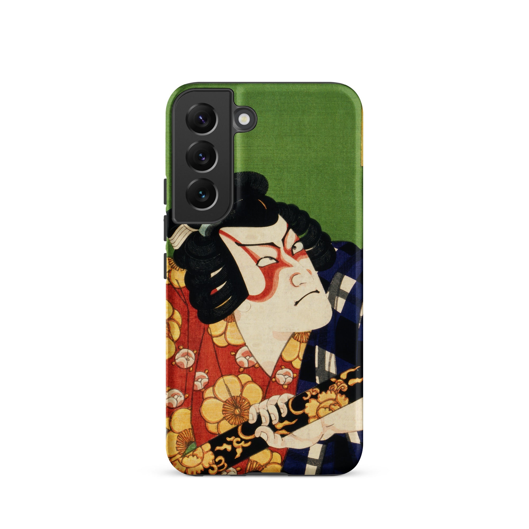 Samurai Toyohara Kunichika Kabuki Samsung Case, Galaxy S22 / Matte, Smartphone Case Traditional Japanese Ukiyo e Print Kabuki Actor