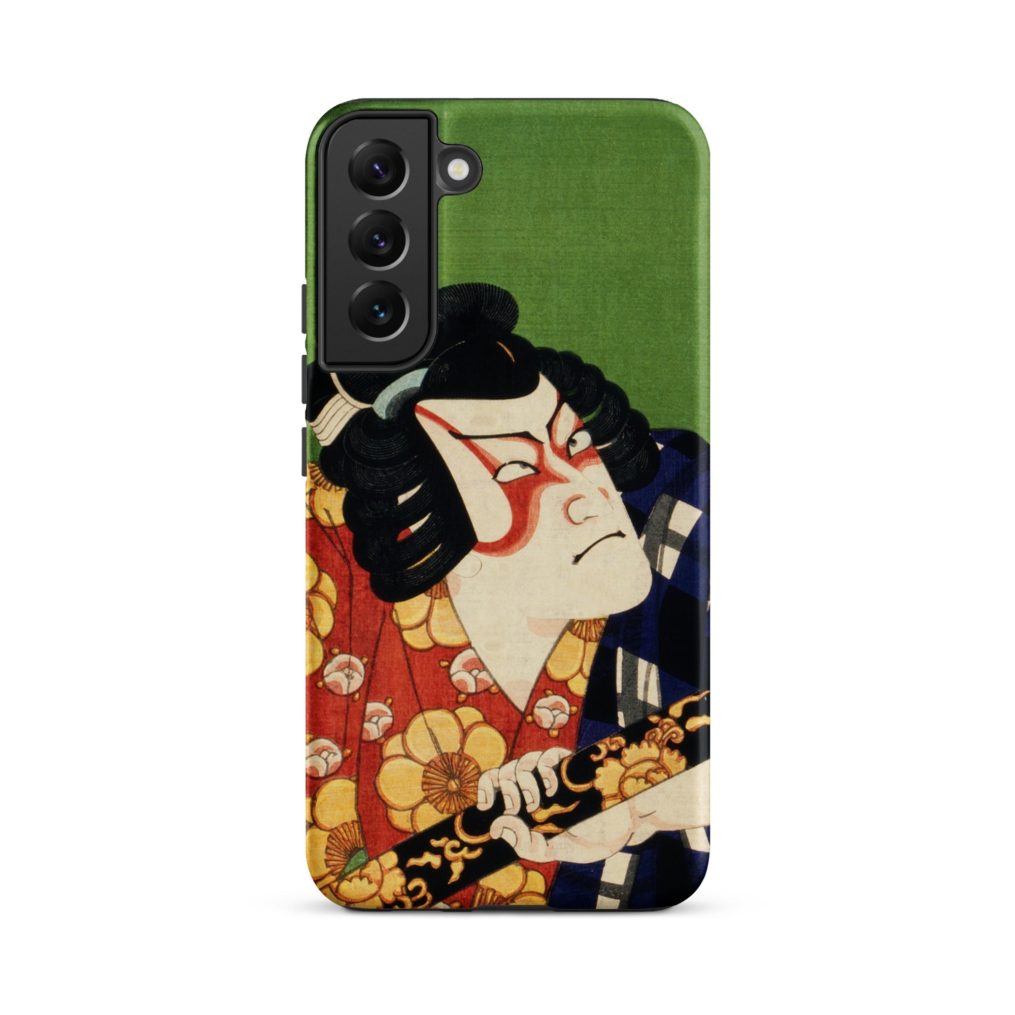 Samurai Toyohara Kunichika Kabuki Samsung Case, Galaxy S22 Plus / Matte, Phone Case Japanese Ukiyo e Style Illustration Kabuki Actor