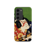 Samurai - Toyohara Kunichika Kabuki Samsung Case, Galaxy S23 / Matte, Smartphone Case Traditional Japanese Woodblock Print Kabuki Actor