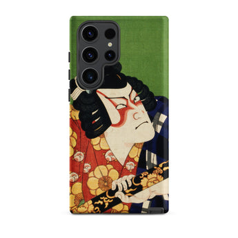 Samurai - Toyohara Kunichika Kabuki Samsung Case, Galaxy S23 Ultra / Matte, Smartphone Case Traditional Japanese Ukiyo-e Style Illustration