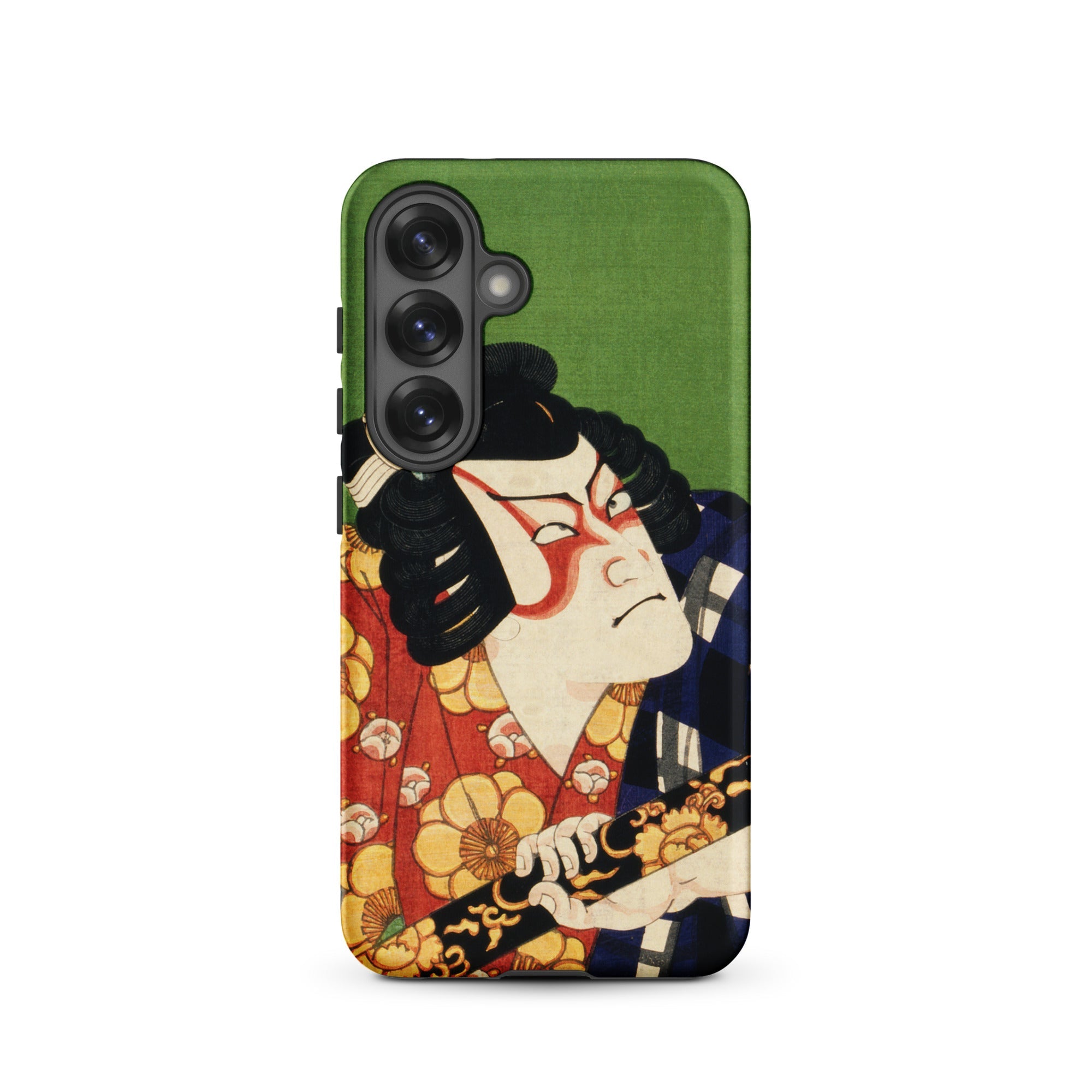 Samurai Toyohara Kunichika Kabuki Samsung Case, Galaxy S25 / Matte, Phone Case Japanese Ukiyo e Style Illustration Kabuki Actor