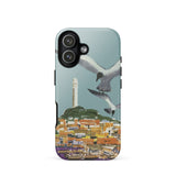 San Francisco Travel Poster Phone Case Iphone 17 / Gloss Sleek Stylized Illustration Seagulls Flight Coastal Telegraph Hill Rises,