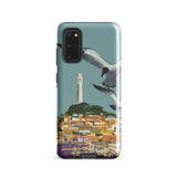 San Francisco Travel Poster Phone Case Samsung Galaxy S20 / Gloss Sleek Vibrant Illustration Seagulls Coastal Town Telegraph Hill Rises,