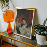 Santino - Queer Vampire King Art Print, Bright Orange Glass Table Lamp Ribbed Texture