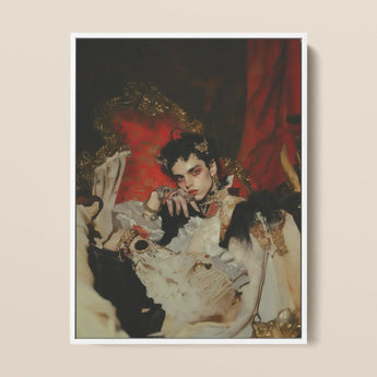 Santino - Queer Vampire King kunstprint / Canvas, 12x16’’ / 31x41cm / Wit frame, Posters, prints & visuele kunstwerken, Toby Leon