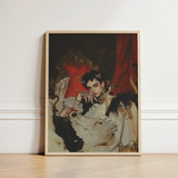 Framed Portrait Person Ornate White Gold Attire Rich Queer Vampire King, Art, Print
