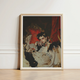 Framed Portrait Person Ornate Vintage-inspired Attire Gold Accents Queer Vampire King, Art, Print