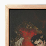 Framed Canvas Print Dramatic Portrait Rich Red Gold Queer Vampire King, Art