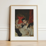 Santino - Queer Vampire King Art Print / Canvas Framed Art Print Dramatic Portrait Person Ornate White Queer Vampire King, King Art,