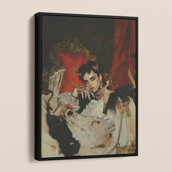 Santino - Queer Vampire King Framed Canvas, Ornate Framed Portrait Person Period Attire