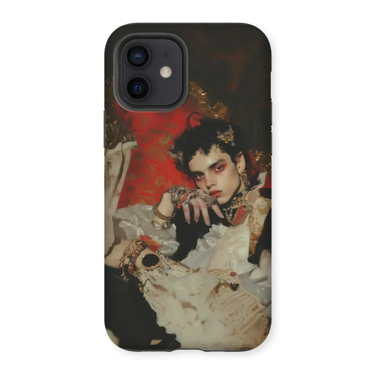 Santino - Queer Vampire King Iphone Case, 12 / Matte, Phone Case Dramatic Renaissance-style Portrait Figure Ornate Clothing