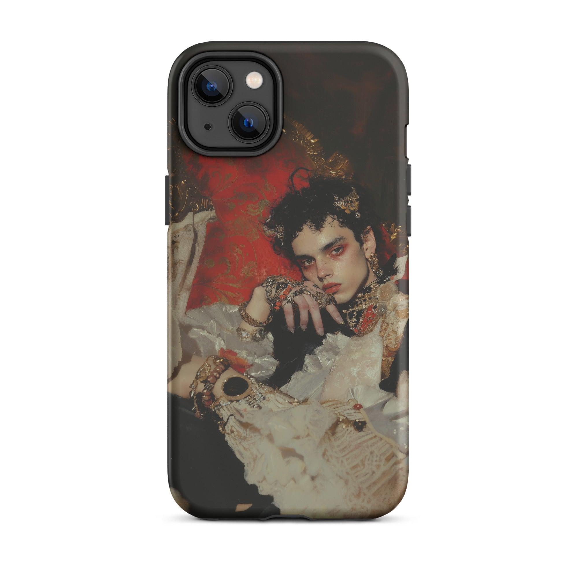 Santino Queer Vampire King Iphone Case, 14 Plus / Matte, Iphone Case Ornate Portrait