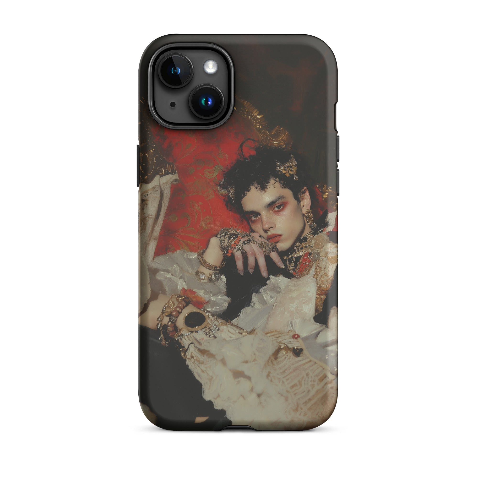 Santino Queer Vampire King Iphone Case, 15 Plus / Matte, Black Iphone Case Portrait