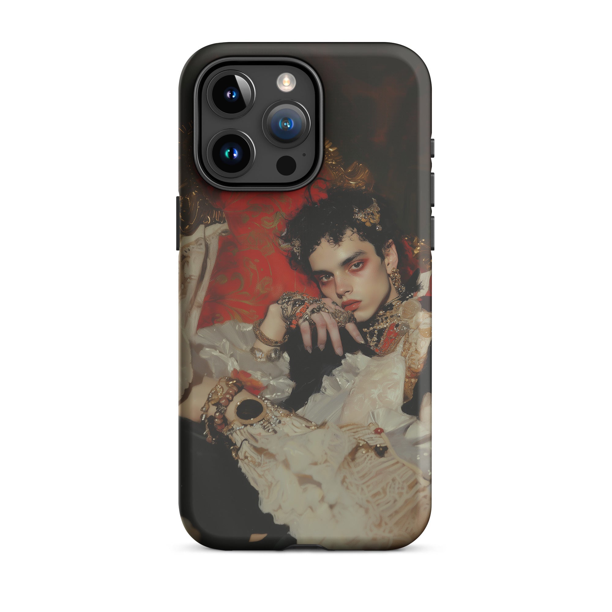 Santino Queer Vampire King Iphone Case, 15 Pro Max / Matte, Black Iphone Case Regal Portrait