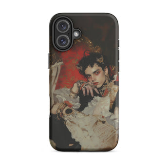 Santino - Queer Vampire King Phone Case Iphone 16 Plus / Matte Phone Case Regal Portrait Queer Vampire King, Reign Etched, Shielding