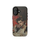 Santino - Queer Vampire King Phone Case Iphone 17 / Matte Black White Phone Case Graphic Design Person Ornate Queer Vampire King, Reign