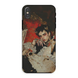 Santino - Queer Vampire King Phone Case Iphone Xs / Matte Phone Case Dramatic Portrait-style Painting Person Ornate Vintage-inspired Queer