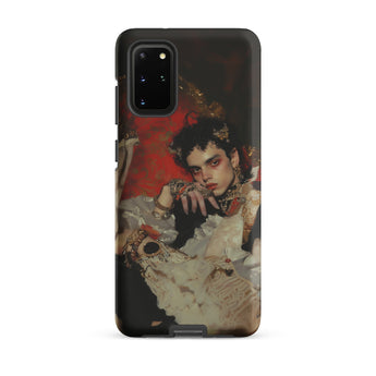 Santino - Queer Vampire King Phone Case Samsung Galaxy S20 Plus / Matte Black Phone Case Detailed Illustration Ornately Dressed Figure