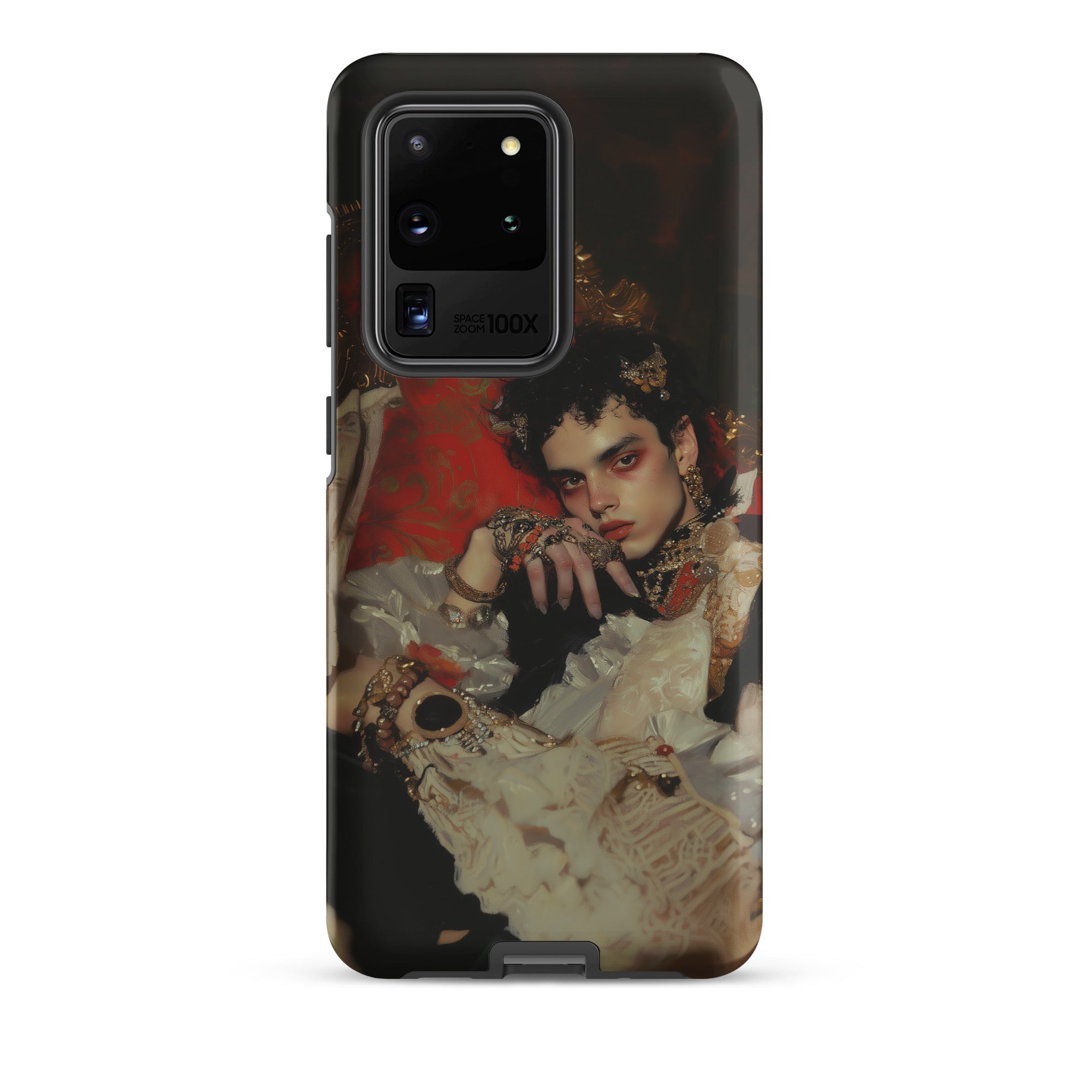 Santino Queer Vampire King Samsung Case, Galaxy S20 Ultra / Matte, Black Smartphone Case Portrait Person Ornate Attire